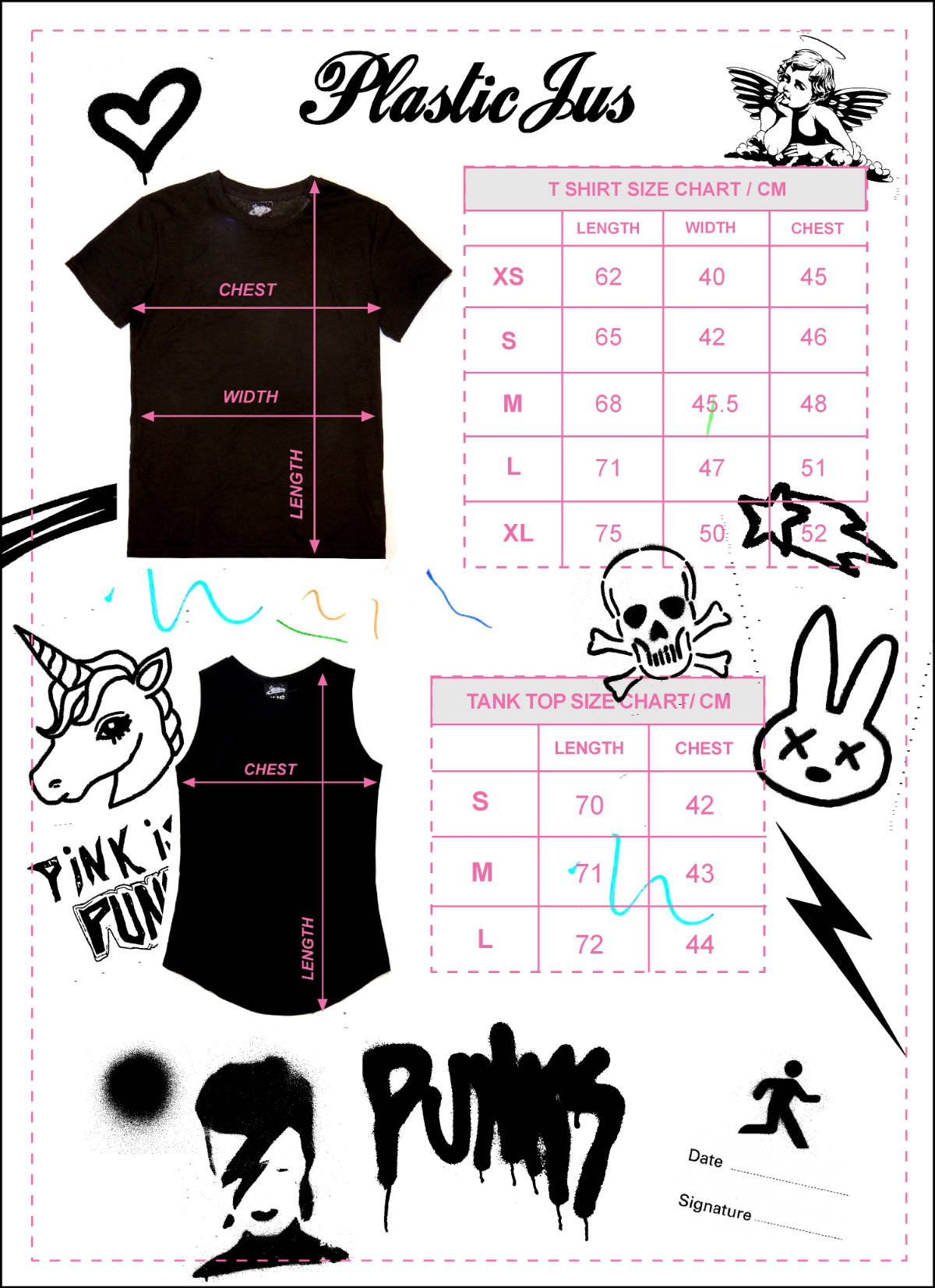 PLASTIC JUS SHOSHI BARBI SIZE CHART